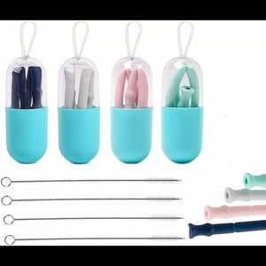 JVJ 4 Color Pack Silicone Collapsible Straws